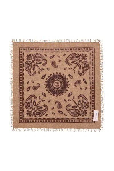 Purschoen Women's Brown Maxi Bandana Scarf Taupe-chocolate