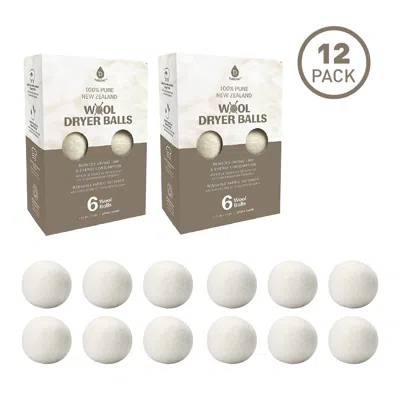 Pursonic 100% Pure New Zealand Wool Dryer Balls - 12 Pack In White