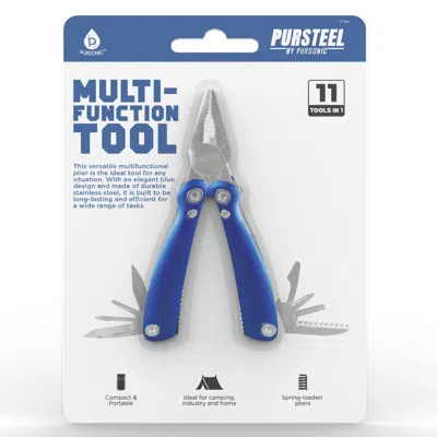 Pursonic 11-in-1 Multifunction Tool - Your Compact, All-in-one Solution For Everyday Tasks In Blue