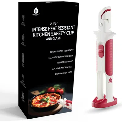 Pursonic 2-in-1 Intense Heat Resistant Kitchen Safety Clip And Clamp In White