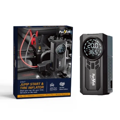 Pursonic 2-in-1 Car Jump Starter & Tire Inflator In Black