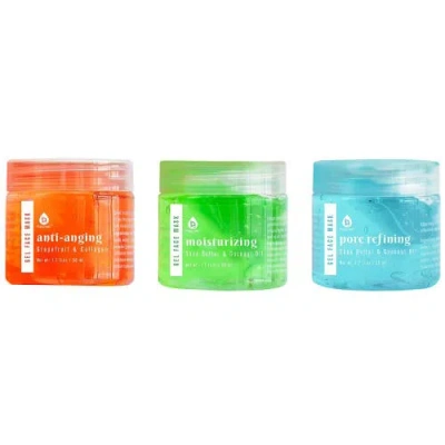 Pursonic 3 Pack Facial Therapy Gel Face Mask With Mask Applicator In Multicolor