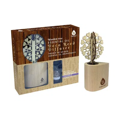 Pursonic 3d Wood Heatstree Decor Reed Diffuser With Lavender Essential Oils In Neutral