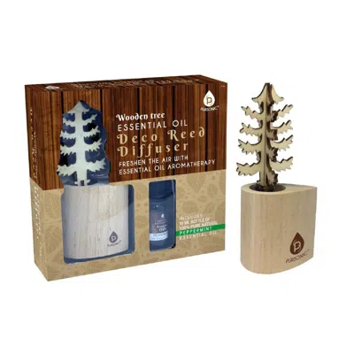 Pursonic 3d Wooden Tree Reed Diffuser With Lavender Essential Oil