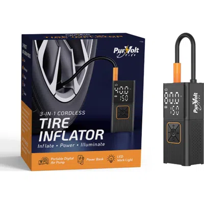 Pursonic 3-in-1 Tire Inflator, Power Bank & Led Light In Black