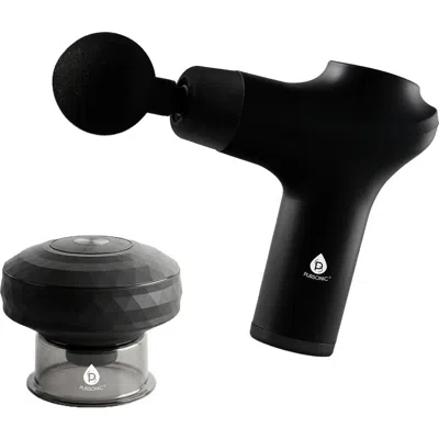 Pursonic 3-speed Massage Gun & Cupping Therapy Device In Black