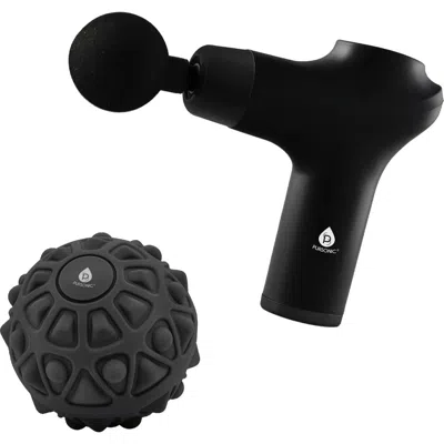 Pursonic 3-speed Massage Gun &  Vibrating Massage Ball In Black