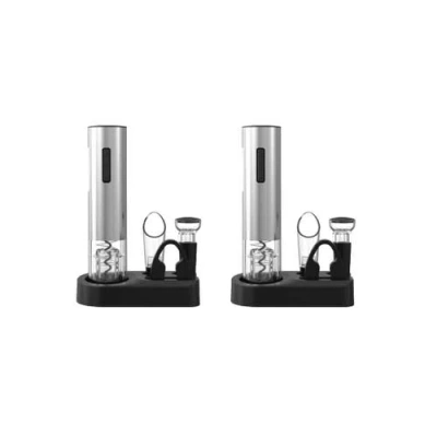 Pursonic 5-piece Electric Wine Opener Set In Black