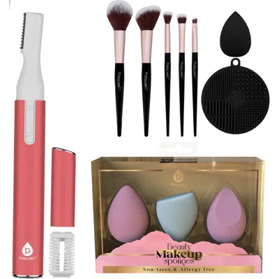 Pursonic 7 Brushes, Blender Sponge & Precision Eyelash Trimmer In Black
