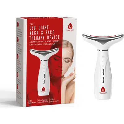 Pursonic 7-color Led Light Therapy Neck & Face Device In White