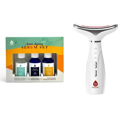 Pursonic 7-in-1 Facial Therapy Device & Anti-aging Serum Bundle In Multi