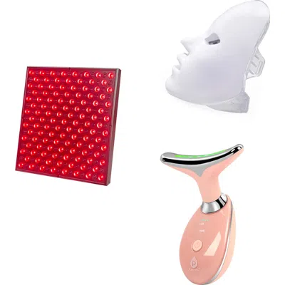 Pursonic 7-in-1 Led Light Therapy Face Mask, Sculpting Wand, And Led Red Light Therapy Panel In Multi