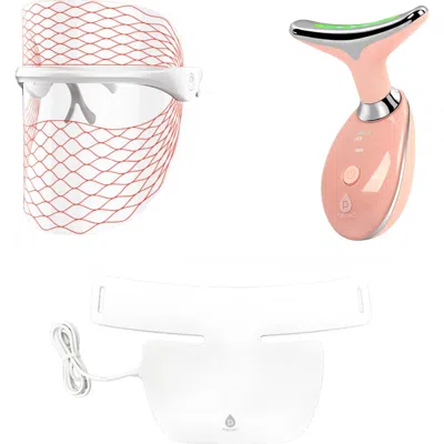 Pursonic 7-in-1 Led Light Therapy Face Mask, Sculpting Wand, And Neckplate In Multi