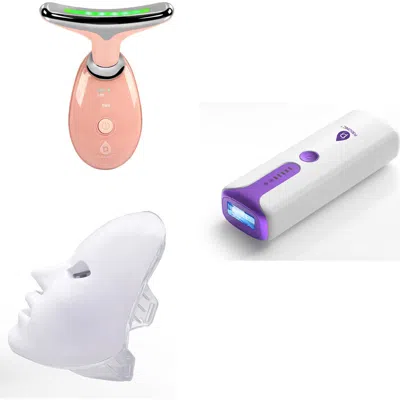Pursonic 7-in-1 Led Therapy Mask, Sculpting Wand, And Ipl Laser Hair Removal In White