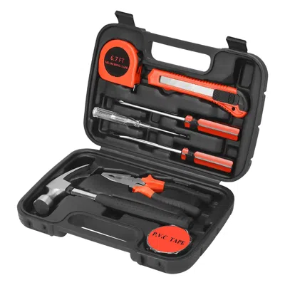 Pursonic 9 Piece Household Handy Solutions Tool Set For Everyday Tasks In Black