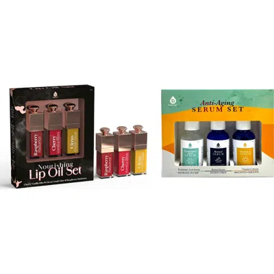 Pursonic Anti-aging Serum Set & Nourishing Lip Oil Trio In Multi