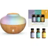 Pursonic Aromatherapy Diffuser & Essential Oil Set-ultrasonic Top 3 Oils-300ml With 2 Mist Settings In Multicolor