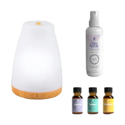 Pursonic Aromatherapy Essentials Bundle With Usb Diffuser, 3-pack Oils, And Lavender Mist Spray In Multi