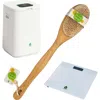 Pursonic Bathroom Essential Set Luxury Towel Warmer Bucket, Digital Scale, And Ecological Bath Body In White