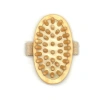 Pursonic Boar Bristle Bath Brush & Rubber Massager With Lotus Wooden Handle In Ivory