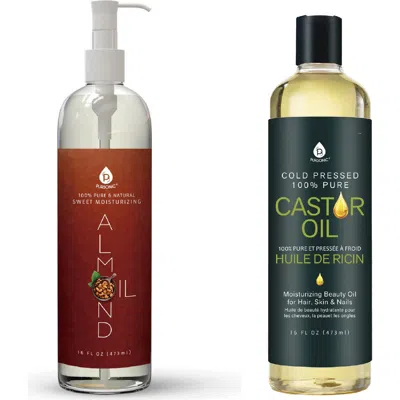 Pursonic Cold-pressed 100% Pure Castor Oil & 100% Natural Sweet Almond Oil In Transparent