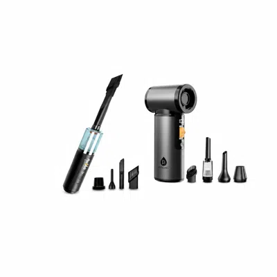 Pursonic Complete Portable Cleaning Bundle - Turbo Air Blower & Vacuum + 2-in-1 Mini Wireless Vacuum In Black