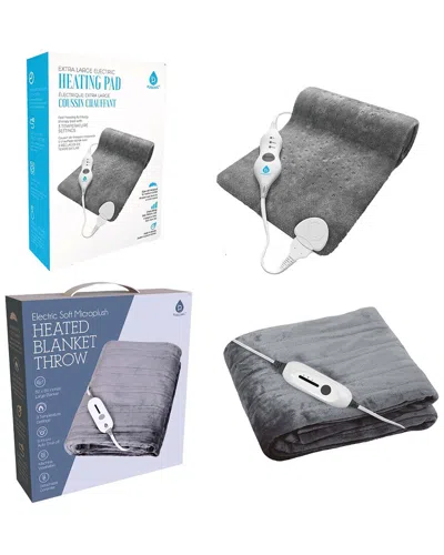 Pursonic Cozy Comfort Bundle – Electric Heated Microplush Blanket And Heating Pad Set