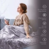 Pursonic Cozy Comfort Bundle Electric Heated Microplush Blanket And Heating Pad Set In Grey