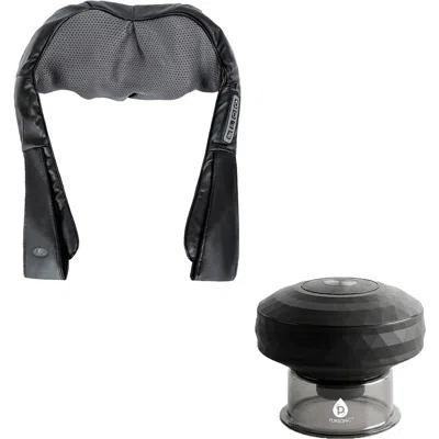 Pursonic Cupping Therapy Device & 3d Shiatsu Electric Back Massager With Heat In Black