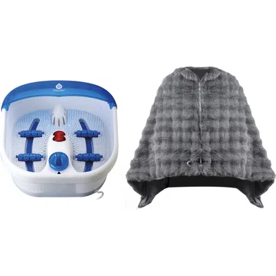 Pursonic Electric Heated Poncho Shawl & Heated Vibrating Foot Spa Set In Multi