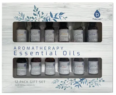 Pursonic Essential Aromatherapy Oils - 12 Pack Gift Set In Red