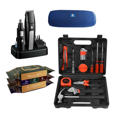 Pursonic Father's Day Essential Gift Bundle - Tools, Speaker, Grooming & Body Wipes In Multi