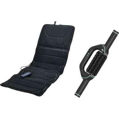 Pursonic Full-body Heated Massage Mat & Rolling Massager In Black