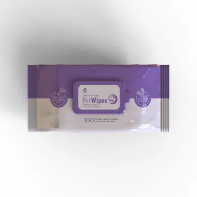 Pursonic Furry Fresh Pet Wipes - Lavender Scented, 100 Extra Large Wipes In Transparent