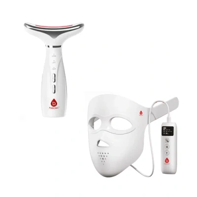 Pursonic Glow & Lift Set 3d Led Therapy Mask & 7-in-1 Face & Neck Beauty Device In White