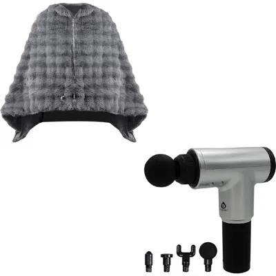 Pursonic Heated Poncho & 6-speed Deep Tissue Massager In Gray