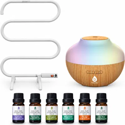 Pursonic Heated Towel Rack, Aroma Diffuser & 6-piece Essential Oil Set In Multicolor