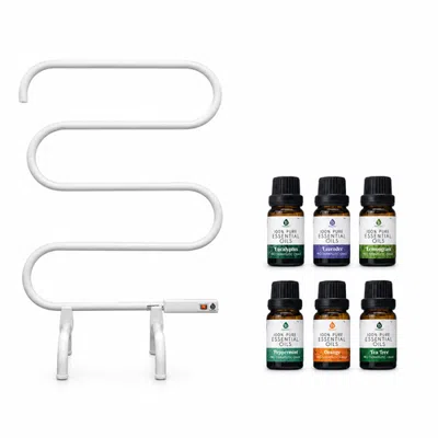 Pursonic Heated Towel Warmer Rack And 6-pack Pure Essential Oils In Multicolor