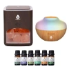 Pursonic Himalayan Salt Lamp & Aromatherapy Diffuser Wellness Set In Brown