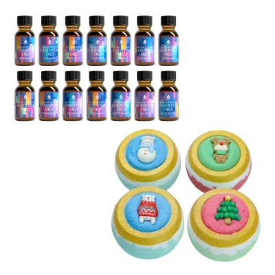 Pursonic Holiday Bliss Gift Set Aromatherapy Bath Bombs & Essential Oils In Brown