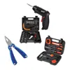 Pursonic Home Project Power & Tool Set: Rechargeable Electric Screwdriver, 9-piece Handy Solutions Tool Set & In Black