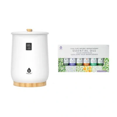 Pursonic Home Spa Bucket Towel Warmer Bundle In White