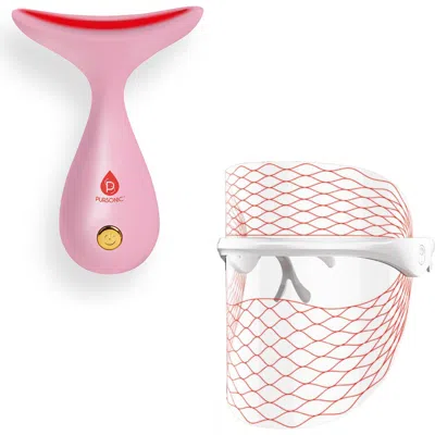 Pursonic Led Light Therapy Face Mask & Sculpting Wand In Multi