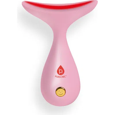 Pursonic Led Light Therapy Neck & Face Sculpting Wand In Pink