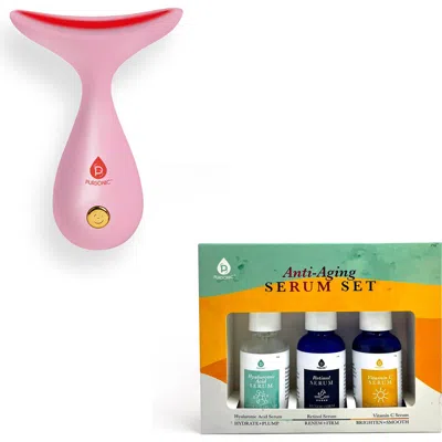 Pursonic Led Light Therapy Sculpting Wand + Anti-aging Serum Complete Transformation Set In Multi