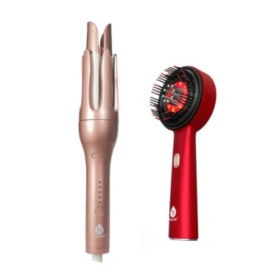 Pursonic Led Scalp Therapy Brush + Professional Automatic Curling Iron In Multi