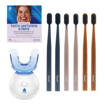 Pursonic Led Teeth Whitening Solution, Whitening Strips & Charcoal Toothbrush Bundle In Multicolor