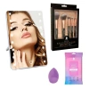 Pursonic Makeup Essentials Set Brush Set, Wipes, Blender Sponge & Smart Vanity Mirror In Multicolor