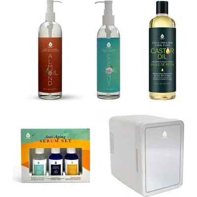 Pursonic Mini Beauty Fridge, Anti-aging Serum Set & Premium Natural Oils In Transparent