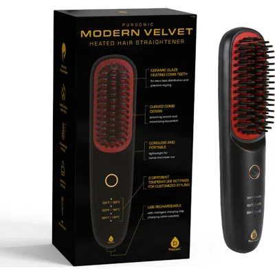 Pursonic Modern Velvet Heated Hair Straightener In Black